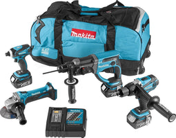 Makita combiset - 18V - 4-delig - met 3x3.0Ah Li-Ion accu - in tas - DLX4017