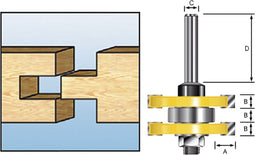 Makita D-12011 Freesbit Groef/veerfrees + lager S 8mm 9,5x6,35mm