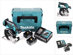Makita DCS551RTJ 18V Li-Ion Accu metaalcirkelzaag set (2x 5.0Ah accu) in Mbox - 150mm - koolborstelloos