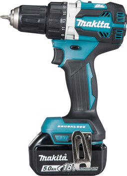 Makita DDF484RTJ 18Volt accuboor/schroefmachine inclusief 3 accu's 5,0 Ah en snellader in MBox - DDF484RT3J met 3x NL1850B + DC18RC in MBOX