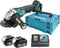 Makita DGA505RTJ 18V Li-Ion Accu haakse slijper set (2x 5.0Ah accu) in Mbox - 125mm - koolborstelloos - softstart