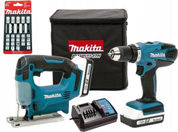 Makita DK18B59Y accu zaag-en boormachineset | accuboormachine | decoupeerzaag incl 2 accu's en 1 oplader