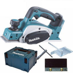 Makita DKP180Y1J 18V Li-Ion Accu schaafmachine body + (1x 1.5Ah accu) in Mbox - 82mm - 2mm