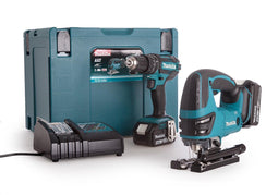 Makita DLX2134TJ 18 V Combiset voor schroeven- boren en zagen