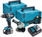 Makita DLX2179TJ1 18V LXT 2 delige Brushless DGA504 Haakse slijper + DHP484 (Klop)boormachine set met 2 x 5.0Ah accu's