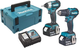 Makita DLX2220JX2 18V Li-Ion accu DDF483 schroef-/boormachine & DTD155 slagschroevendraaier (2x 3,0Ah accu) in mbox