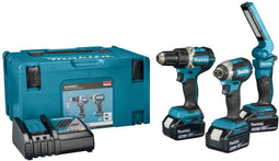 Makita DLX3090TJ Accu Combiset DTD153+DDF484+DML801 18V 5.0Ah in Mbox - 3-delig