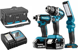 Makita DLX3090TX1 Combiset - Boor-/schroefmachine + Slagschroevendraaier + Zaklamp - 18V - Incl. 2 accu's