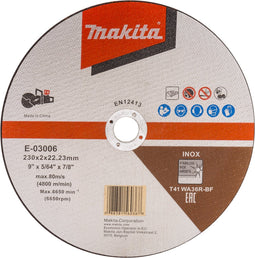 Makita E-03006 Doorslijpschijf 230x22,23x2,0mm Rvs