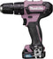 Makita HP333DSAP 12V Li-Ion accu klopboor-/schroefmachine set (1x 2Ah accu) in tas - PINK