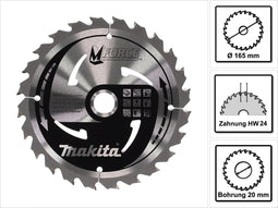 Makita M-FORCE B-32007 Cirkelzaagblad 165 x 20 x 2 mm Aantal tanden: 24 1 stuk(s)