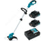 Makita UR100DWAE grass trimmer with battery and charger