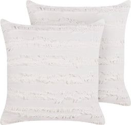 MAKNEH - Sierkussen set van 2 - Wit - 45 x 45 cm - Katoen