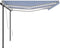 vidaXL - Luifel - handmatig - uittrekbaar - met - LED - 6x3,5 - m - blauw - en - wit