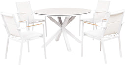 MALETTO/BUSSETO - Tuinset voor 4 - Wit - Aluminium