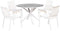 MALETTO/BUSSETO - Tuinset voor 4 - Wit/Marmer - Aluminium