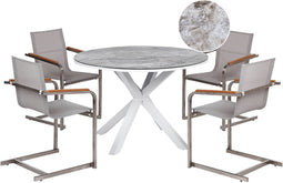 MALETTO/COSOLETO - Tuinset 4-zits - Grijs/Wit - Aluminium/Polyester