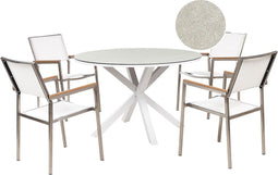 MALETTO/GROSSETO - Tuinset 4-zits - Wit - Aluminium