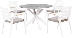 MALETTO/TAVIANO - Tuinset voor 4 - Marmer/Grijs - Aluminium