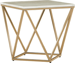 MALIBU - Bijzettafel - Wit/ Beige - MDF