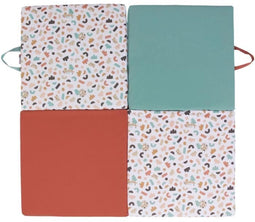 Malin speelkleed - TINEO - 3-in-1 multifunctionele evoluerende mat - 120 x 120 cm - Geometrische / Grappige dieren