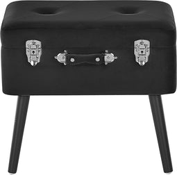 MALLARD - Hocker - Zwart - Fluweel