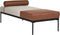 MALMOS - Chaise longue - Lichtbeige/Bruin - Kunstleer/Linnen