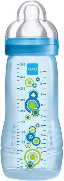 MAM Babyfles Easy Active 2e leeftijd - 330 ml - Vanaf 6 maanden - Speenstroom X - Blauw