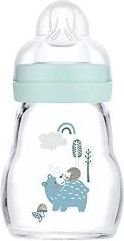 MAM Glazen Babyfles - 170 ml - Blauw - Speen Flow 1