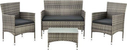 Juskys Fort Myers - Loungeset - 4-persoons - grijs gemêleerd/donkergrijs