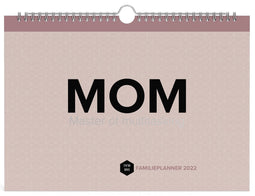Mama baas familiekalender 2022 - A4 formaat - weekkalender - voor maximaal 6 personen - zacht roze