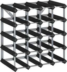 vidaXL - Wijnrek - voor - 20 - flessen - massief - grenenhout - zwart
