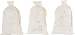 J-Line zak - textiel - wit - large - 3 stuks