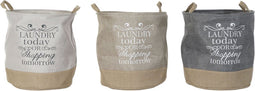 Mand DKD Home Decor Beige Grijs Lichtbruin 39 x 39 x 41 cm Polyester (3 Stuks) (3 Onderdelen)