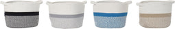 Mand DKD Home Decor Blauw Zwart Beige Grijs 25 x 25 x 20 cm (4 Onderdelen)