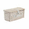 Mand DKD Home Decor vlechtwerk Picknick Beige Polyester Wit (44 x 28 x 19 cm)