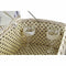 Mand DKD Home Decor vlechtwerk Picknick Beige Polyester Wit (44 x 28 x 19 cm)