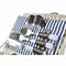 Mand DKD Home Decor vlechtwerk Picknick Blauw Polyester Wit (40 x 40 x 42 cm)