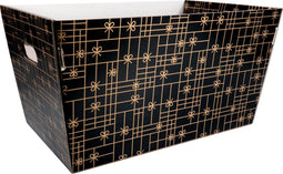 Mand | golfkarton | 432x270x258mm | rechthoekig | zwart/goud | 10 stuks