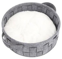 Mand - M PETS - ECO Gerecycled vilt - 40 x 40 x 15 cm - Comfortabel - Zacht kussen - Geïntegreerde handvatten