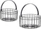 Mand Rond Zwart Metaal (2 pcs)