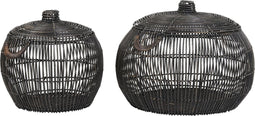 Mand S/2 Ø36x42+Ø45x45 cm KAZIM zwart