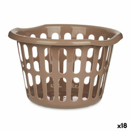 Mand Taupe Polypropyleen 27 L 40 x 25 x 40 cm (18 Stuks)