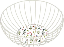 Mand van Staaldraad Versa Sansa Blommor Metaal Staal Hout MDF (28 x 11 x 28 cm)