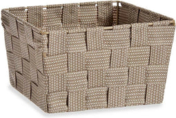 Mand Vlechten Bruin Stof (15 x 11 x 20 cm) (24 Stuks)