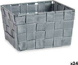 Mand Vlechten Grijs Stof (15 x 10,5 x 20 cm) (24 Stuks)