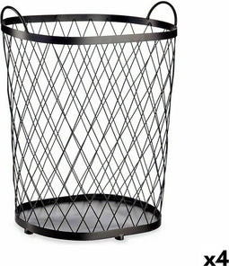 Mand Zwart Metaal 40 L 31 x 54,7 x 46,5 cm (4 Stuks)