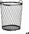 Mand Zwart Metaal 40 L 31 x 54,7 x 46,5 cm (4 Stuks)