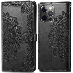 Mandala Bookcase iPhone 13 Pro - Zwart