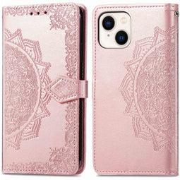Mandala Bookcase voor de iPhone 15 - Rosé Goud